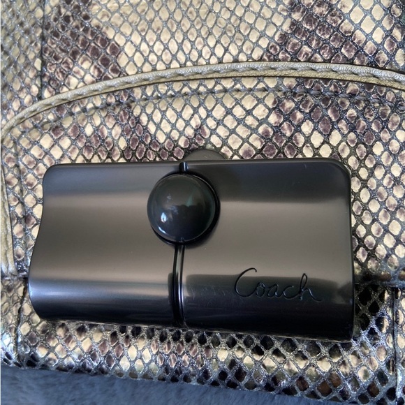 NWOT Coach Limited Edition Metallic Snakeskin Clutch - Picture 3 of 10